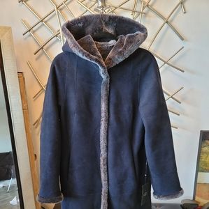 Hiso Zinnia Reversible Shearling Designer Coat